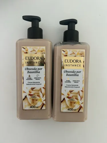 2 loções hidratantes Eudora Instance Baunilha 400ml