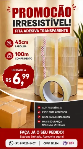 Promoção Irresistível fita adesiva 