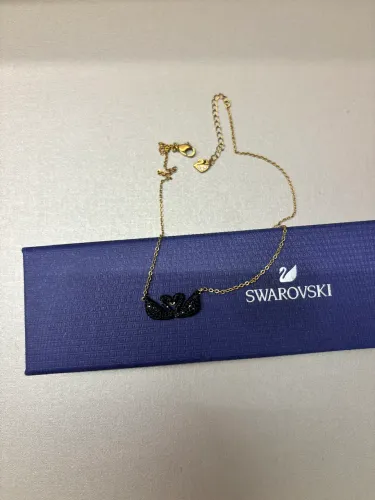 Colar Swarovski Original Dourado/Preto