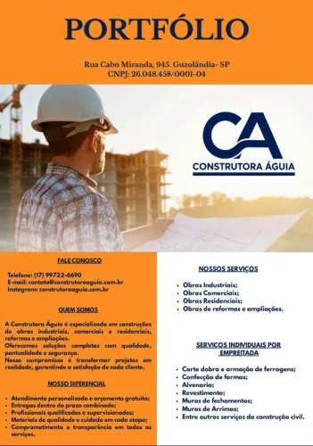 Empreiteiro de Obras / Empreiteiro de Armação de Ferragens em Geral 