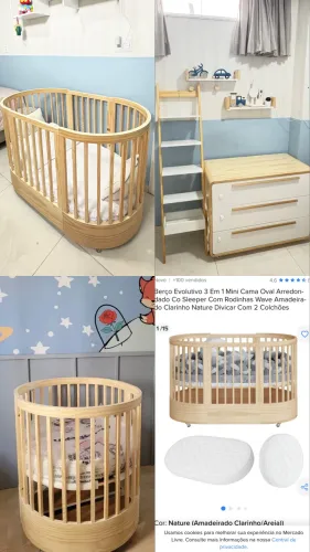 Kit wave berço evolutivo e comoda Divicar