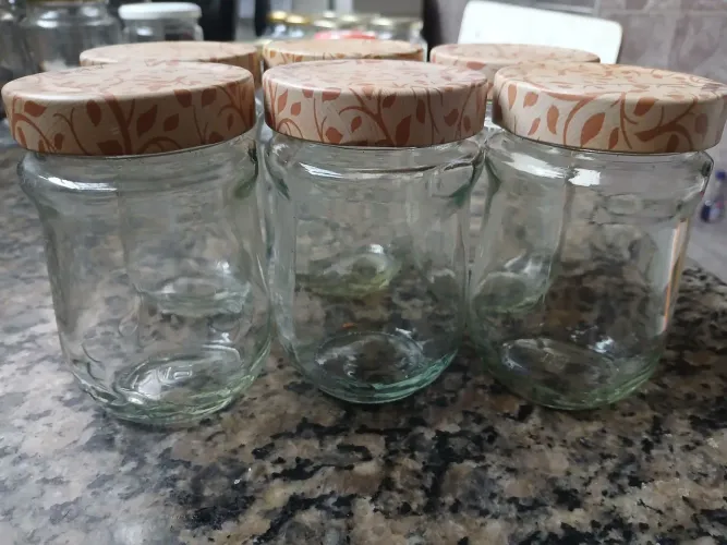 6 potes de vidro transparentes