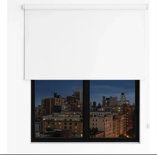 Persiana Cortina Blackout Rolo 120x120 Blecaute 0% Luz Sala Branco