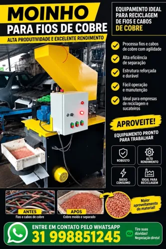 Vendo moinho para descascar fios de cobre