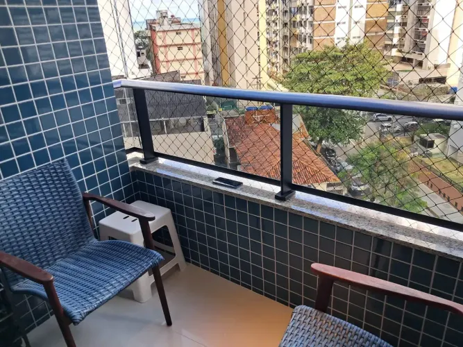 Vista Mar, 3 elev, exelente apto estilo flat, 54m2, varanda, 2qts 1 st, fino acabamento, 1