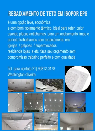 Rebaixamento de teto em isopor ante chamas 