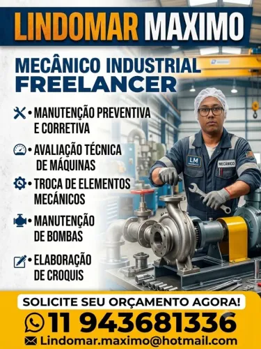 Mecânico Industrial Freelancer - Manutenção Preventiva e Corretiva