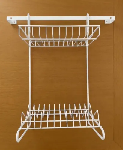Kit 3 Peças E 2 Barras De Organização De Cozinha Em Aramado