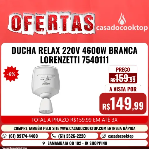 DUCHA RELAX 220V 4600W BRANCA LORENZETTI 7540111