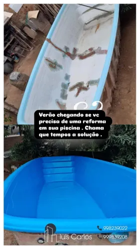 Reforma piscina Fibra vidro e pastilhada( pintura e reparos)