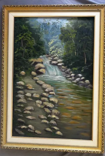 Olhe sobre tela /Quadro A cachoeira.
