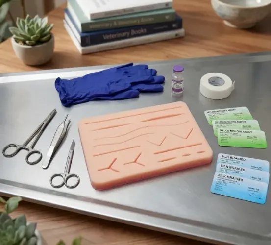 2 Kits de Sutura Veterinária - Instrumentos para Estudantes e Prática Cirúrgica