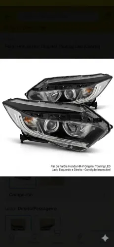 Par de faróis Honda HRV original recuperado LED touring