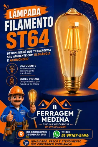 Lâmpada Filamento 40w st64