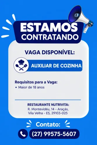Vaga Auxiliar de Cozinha