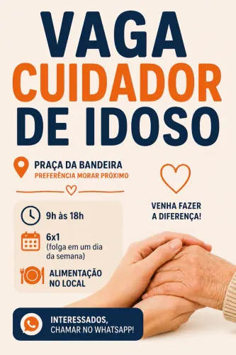 LER DESCRIÇÃO/ Vaga para cuidadora de idosos
