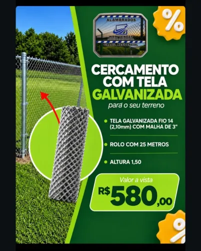 Fabricação e construção e instalação de alambrado galvanizada
