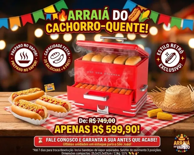 Máquina de cachorro quente vapor nostalgia nova 