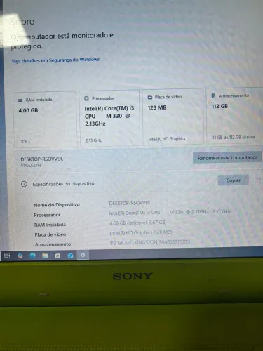 Notebook Sony Vaio PCG 61311X