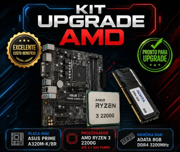 KIT placa mãe ASUS, processador Ryzen e memoria