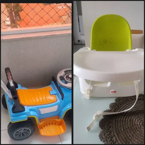 Vendo cadeirinha de alimentação e carro de passeio
