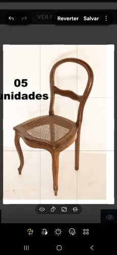 Jogo 5 cadeiras antigas em madeira nobre