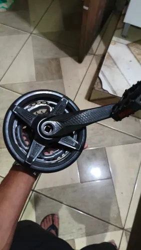 Kit Transmissão Bike: Pedivela Triplo 170mm + Corrente Index 21/24v (Seminovos)