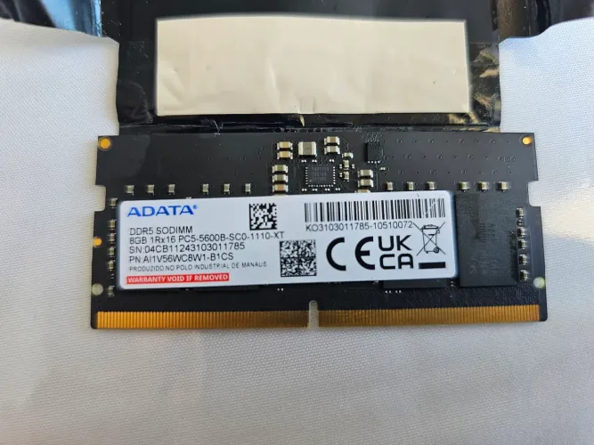 Memória Adata DDR5 8gb 5600mhz para Notebook - nova, sem uso.