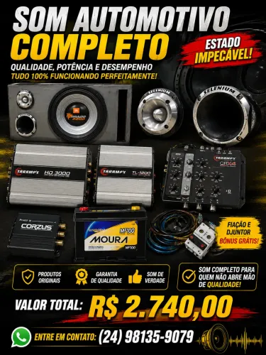 Som automotivo com Jbl2200, taramps HD3000, corneta e Twitter sellenium Som completo