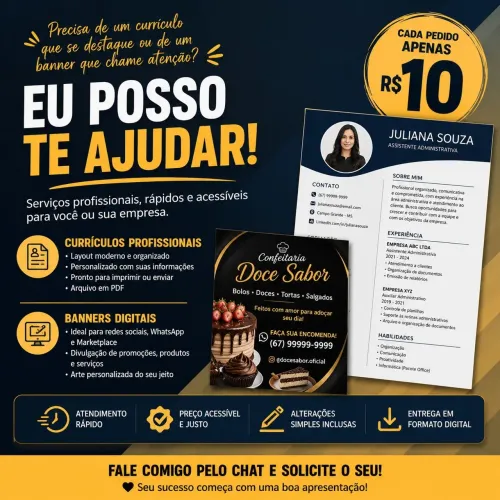 Currículos e Banners pra Descomplicar a sua Vida
