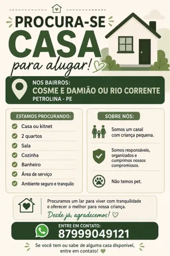 PROCURA-SE KITNET PARA ALUGAR