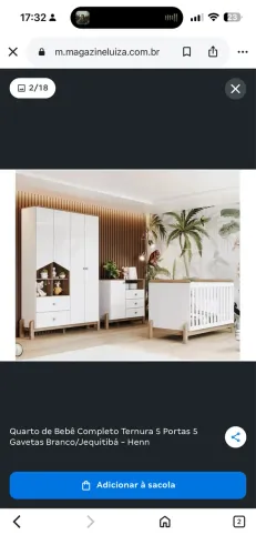 Quarto de Bebê Completo Ternura 5 Portas 5 Gavetas