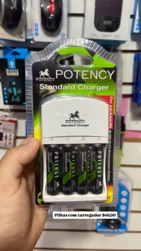 Kit de pilhas recarregáveis com carregador