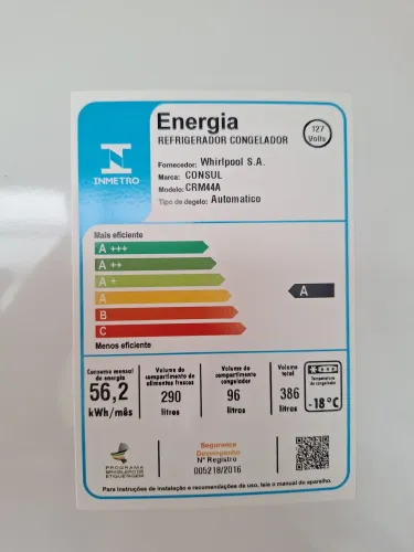 Geladeira consul 386L - menos 1 ano de uso