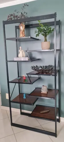 Estante Innovare Multiuso Livreiro com Prateleiras Moveis House Magia CASTANHO CASTANHO