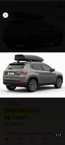 Maleiro de teto completo com rack jeep compass