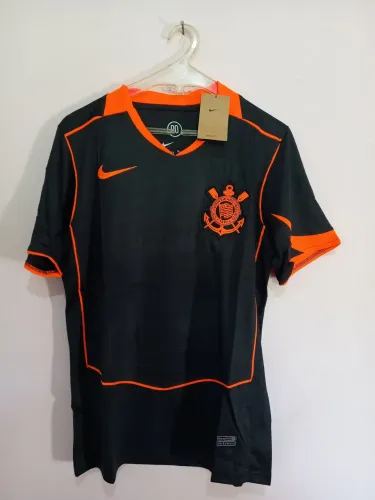 Camisa do corinthians III 2025/26 Total 90 preta e laranja versão Torcedor