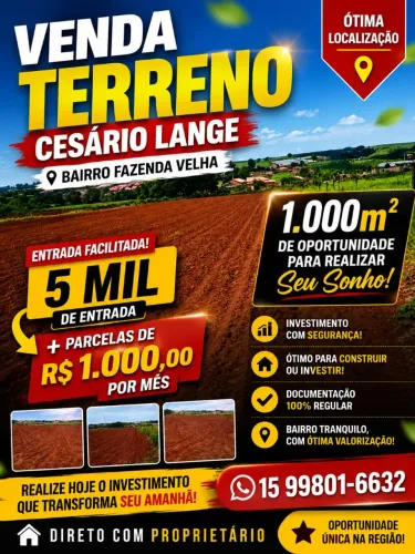 VENDE SE TERRENO DIRETO COM PROPRIETÁRIO 