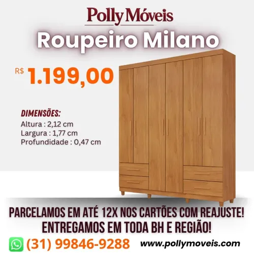 Guarda Roupa Milano! Pronta Entrega!