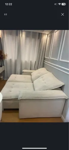 Sofá retrátil bege