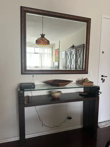 Aparador com Tampo de Vidro + Espelho Decorativo (Vendo Junto ou Separado)