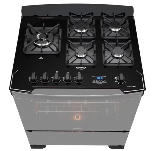 Fogão Dako Diplomata Glass 5 Bocas com Grill e Timer - NOVO