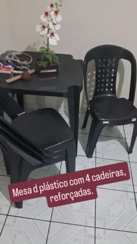 Dois jogos de mesa com cadeiras reforçados Ac cartão Frete grátis