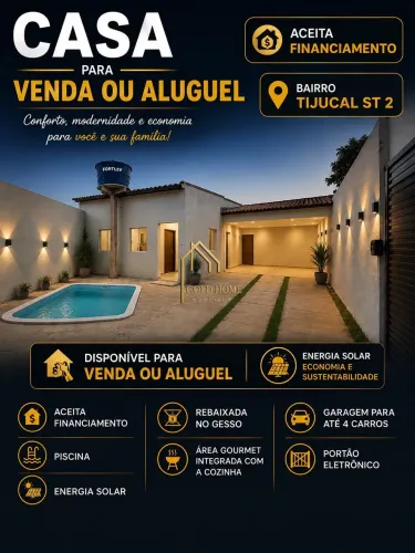 CASA À VENDA OU LOCAÇÃO TIJUCAL SETOR 2