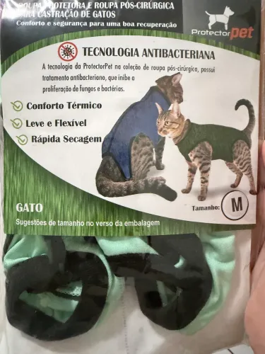 Roupa protetora e pós cirúrgica para castração de gatos