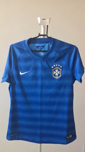 Camisa Feminina Seleção Brasileira II (Azul) - Copa do Mundo 2014