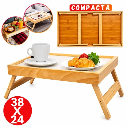Bandeja Mesa Para Servir Café Da Manhã Na Cama Ou Sofá Com Pés Dobráveis