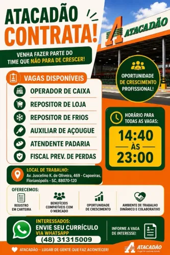 VAGAS ATACADÃO - JK ESTREITO