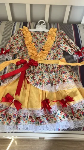 Vestido Junina, Caipirinha veste 5-7anos