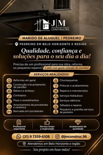 ? MARIDO DE ALUGUEL | PEDREIRO EM BH E REGIÃO